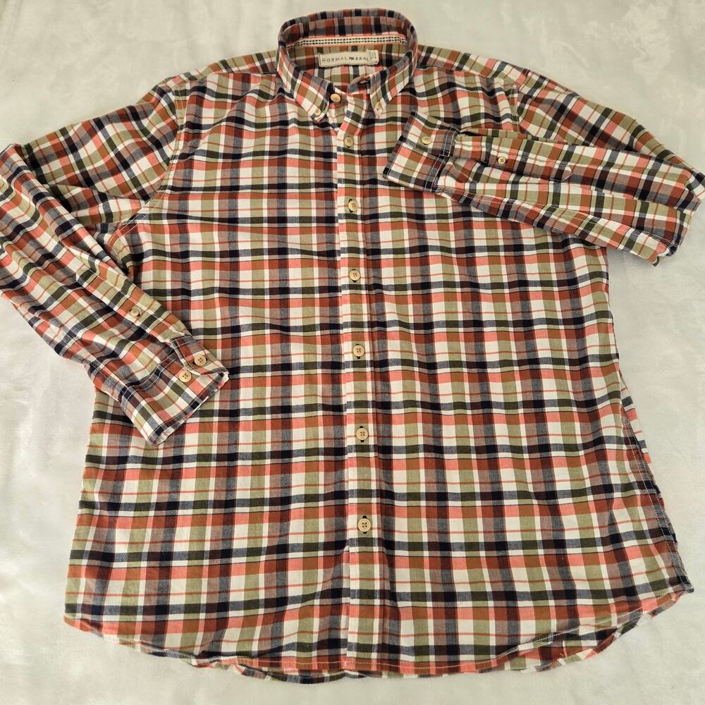 The Normal Brand Plaid Button Down Shirt XL Cotton Stretch Casual Outdoors